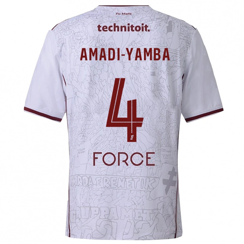 Danxen Hombre Camiseta Nelson Amadi-Yamba #4 Blanco Burdeos 2ª Equipación 2025/26 La Camisa