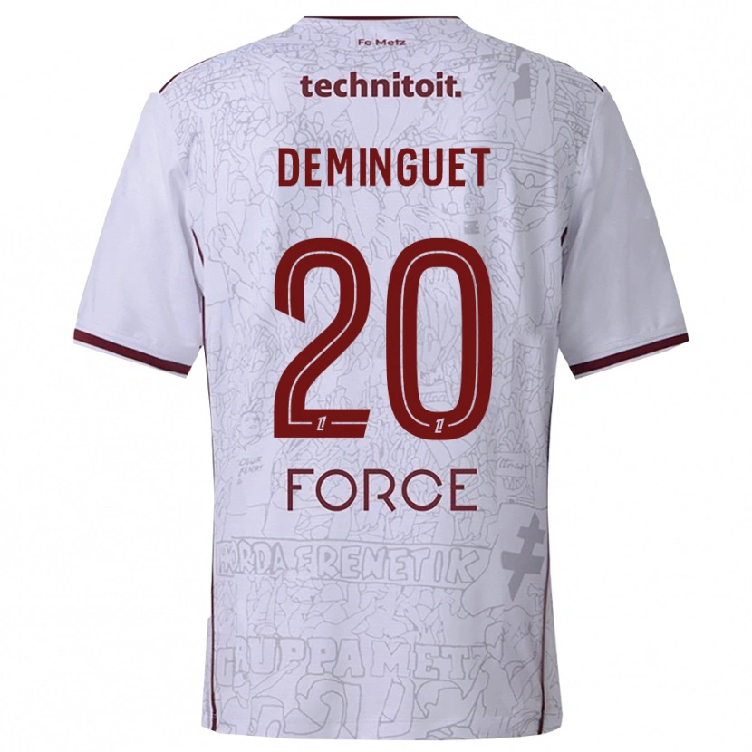 Danxen Hombre Camiseta Jessy Deminguet #20 Blanco Burdeos 2ª Equipación 2025/26 La Camisa