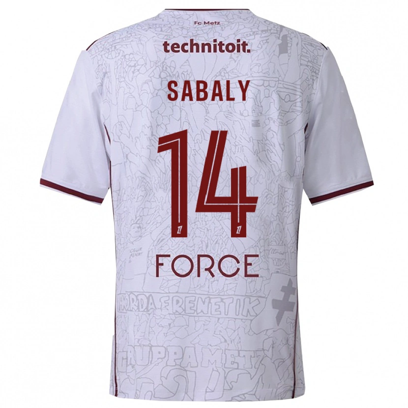 Danxen Hombre Camiseta Cheikh Sabaly #14 Blanco Burdeos 2ª Equipación 2025/26 La Camisa