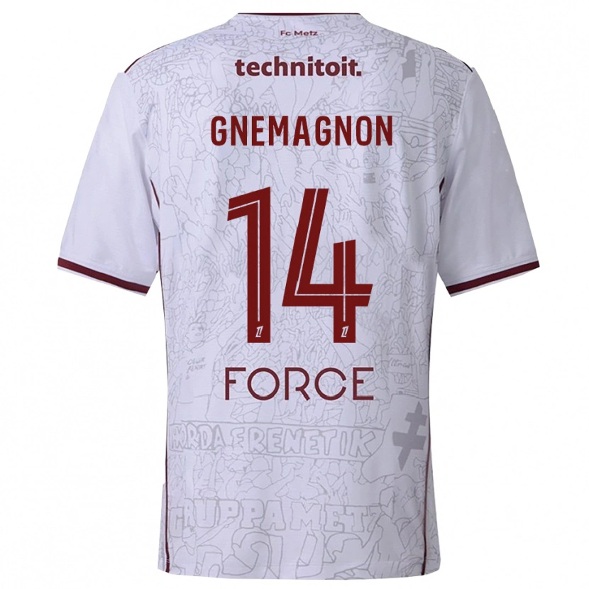 Danxen Hombre Camiseta Mahi Gnemagnon #14 Blanco Burdeos 2ª Equipación 2025/26 La Camisa