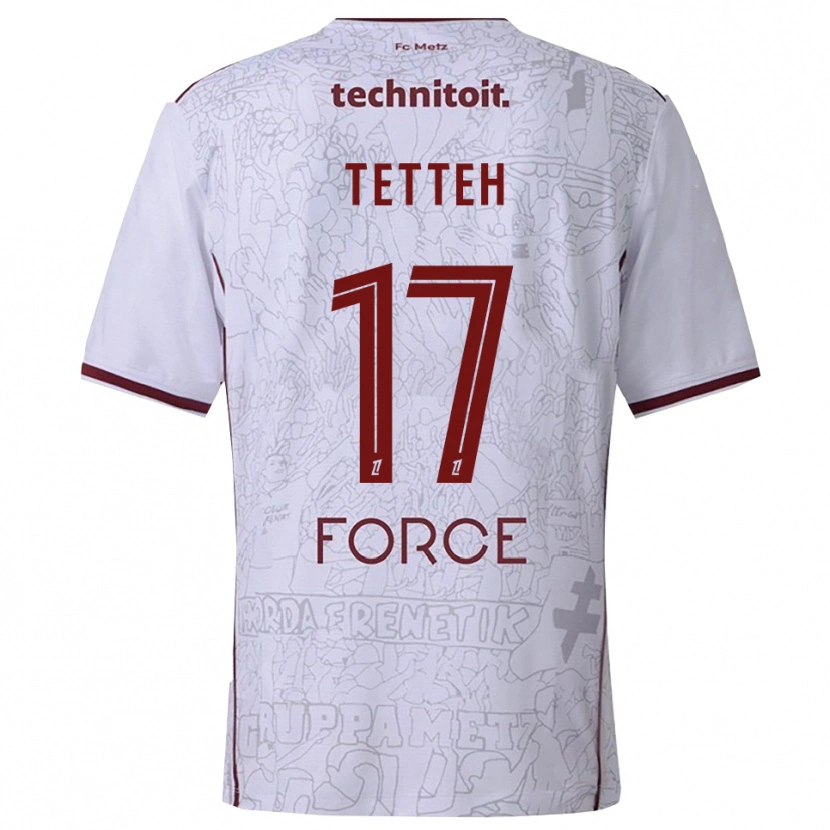Danxen Hombre Camiseta Benjamin Tetteh #17 Blanco Burdeos 2ª Equipación 2025/26 La Camisa