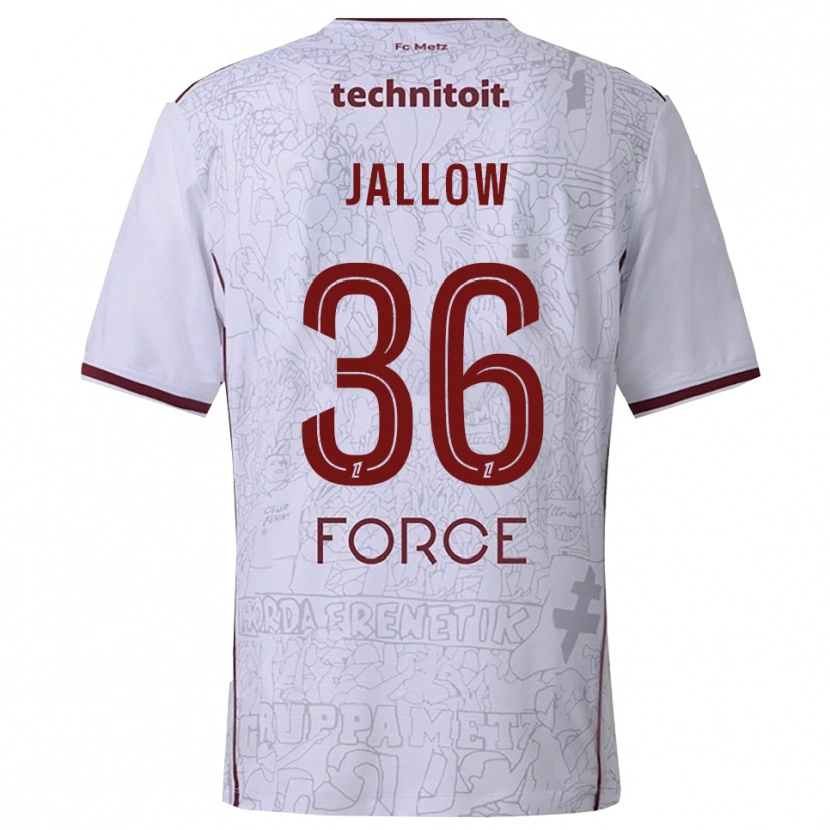 Danxen Hombre Camiseta Ablie Jallow #36 Blanco Burdeos 2ª Equipación 2025/26 La Camisa