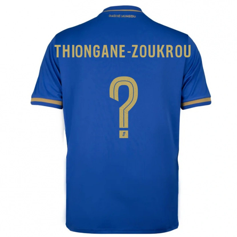 Danxen Hombre Camiseta Ackah-Tidiane Thiongane-Zoukrou #0 Azul Oro 2ª Equipación 2025/26 La Camisa