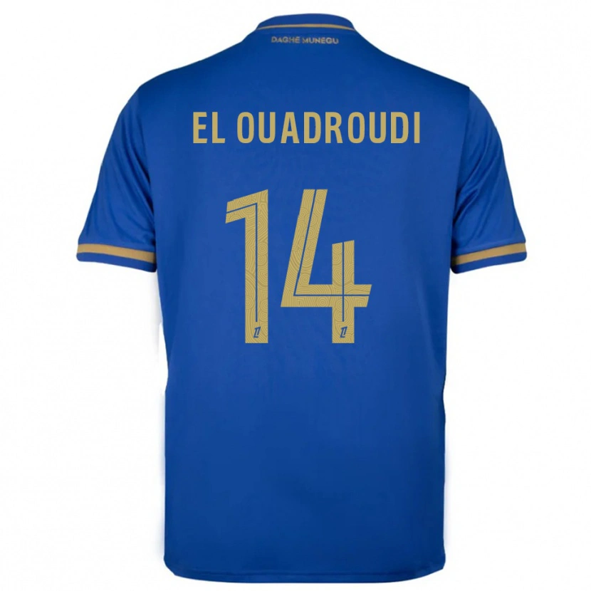 Danxen Hombre Camiseta Imrane El Ouaroudi #14 Azul Oro 2ª Equipación 2025/26 La Camisa