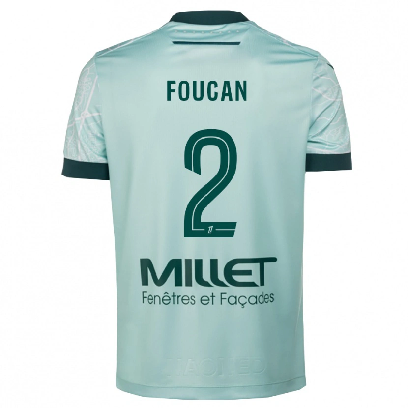 Danxen Hombre Camiseta Jalen Foucan #2 Verde Blanco 2ª Equipación 2025/26 La Camisa