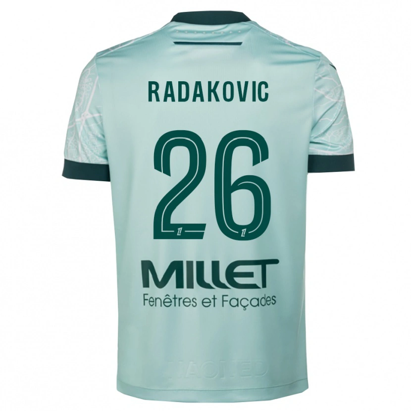 Danxen Hombre Camiseta Uros Radakovic #26 Verde Blanco 2ª Equipación 2025/26 La Camisa