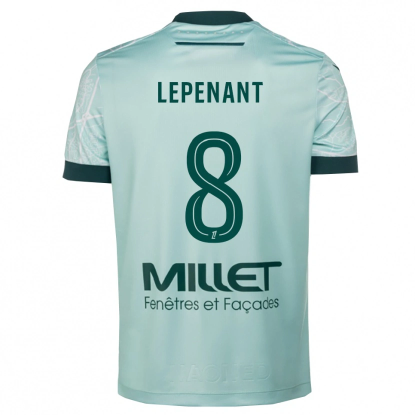 Danxen Hombre Camiseta Johann Lepenant #8 Verde Blanco 2ª Equipación 2025/26 La Camisa