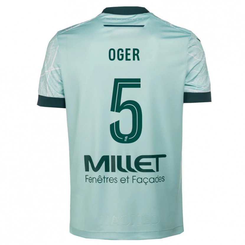 Danxen Hombre Camiseta Mathis Oger #5 Verde Blanco 2ª Equipación 2025/26 La Camisa