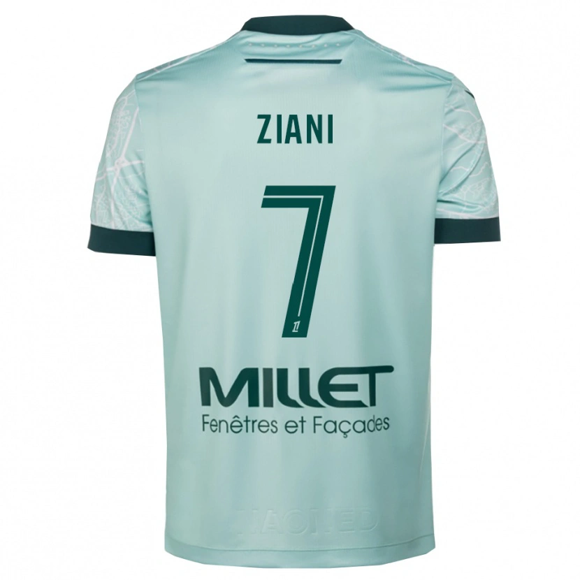 Danxen Hombre Camiseta Sacha Ziani #7 Verde Blanco 2ª Equipación 2025/26 La Camisa