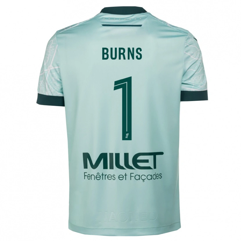 Danxen Hombre Camiseta Emily Burns #1 Verde Blanco 2ª Equipación 2025/26 La Camisa
