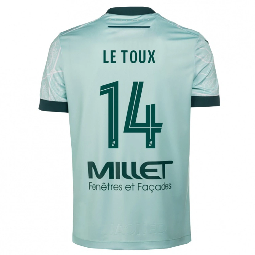 Danxen Hombre Camiseta Many Le Toux #14 Verde Blanco 2ª Equipación 2025/26 La Camisa