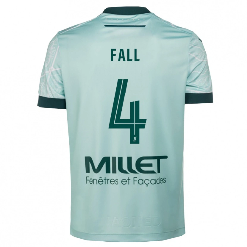Danxen Hombre Camiseta Babacar Fall #4 Verde Blanco 2ª Equipación 2025/26 La Camisa