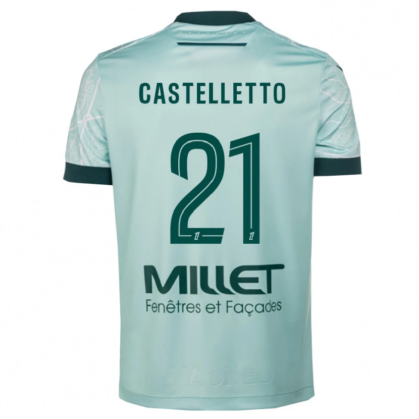 Danxen Hombre Camiseta Jean-Charles Castelletto #21 Verde Blanco 2ª Equipación 2025/26 La Camisa