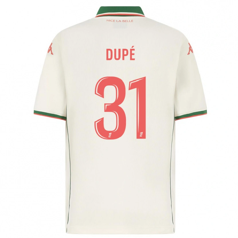 Danxen Hombre Camiseta Maxime Dupé #31 Blanco Verde 2ª Equipación 2025/26 La Camisa