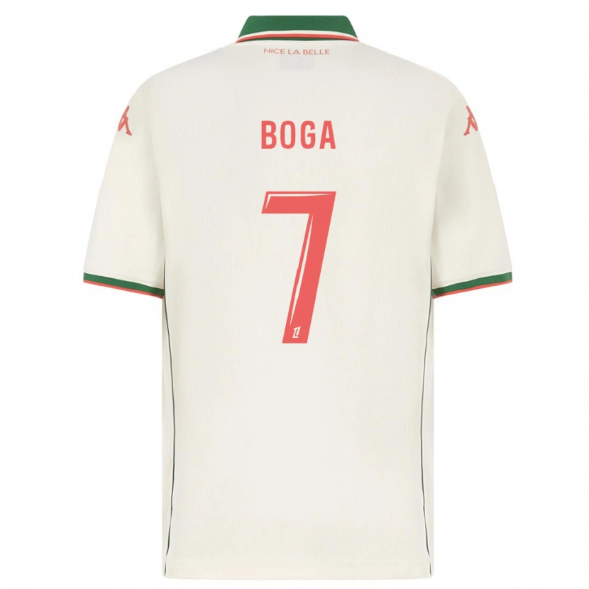 Danxen Hombre Camiseta Jérémie Boga #7 Blanco Verde 2ª Equipación 2025/26 La Camisa