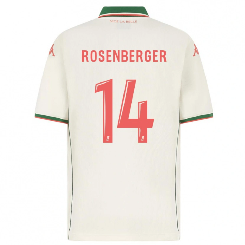 Danxen Hombre Camiseta Léa Rosenberger #14 Blanco Verde 2ª Equipación 2025/26 La Camisa