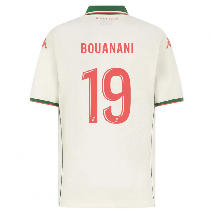 Danxen Hombre Camiseta Badredine Bouanani #19 Blanco Verde 2ª Equipación 2025/26 La Camisa