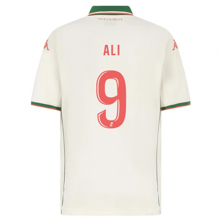Danxen Hombre Camiseta Kéfren Ali #9 Blanco Verde 2ª Equipación 2025/26 La Camisa