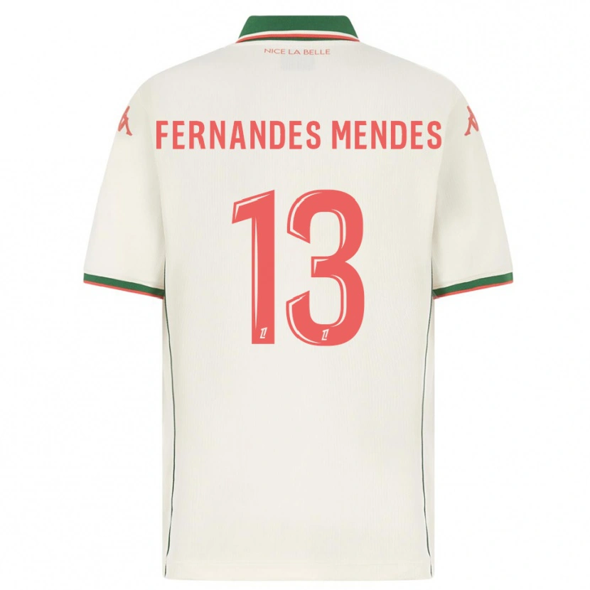 Danxen Hombre Camiseta Mathis Fernandes Mendes #13 Blanco Verde 2ª Equipación 2025/26 La Camisa