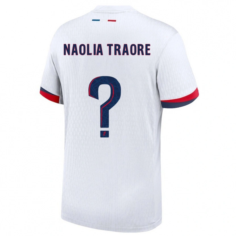 Danxen Hombre Camiseta Naolia Traore #0 Blanco Rojo 2ª Equipación 2025/26 La Camisa