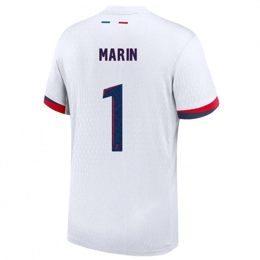 Danxen Hombre Camiseta Renato Marin #1 Blanco Rojo 2ª Equipación 2025/26 La Camisa