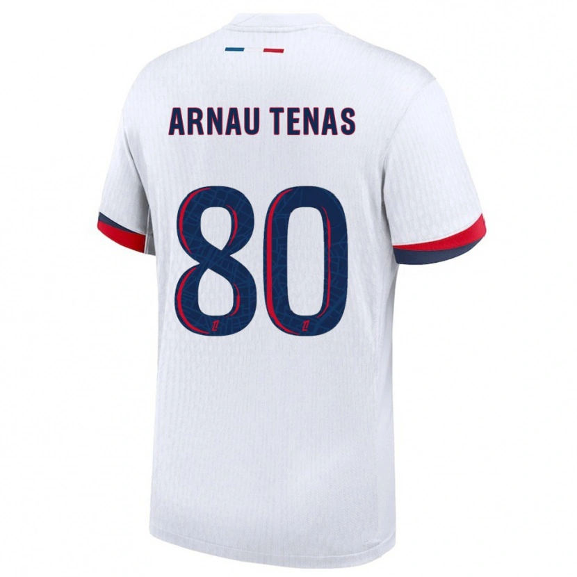 Danxen Hombre Camiseta Arnau Tenas #80 Blanco Rojo 2ª Equipación 2025/26 La Camisa
