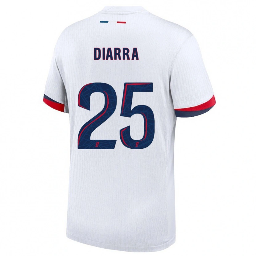 Danxen Hombre Camiseta Agueissa Diarra #25 Blanco Rojo 2ª Equipación 2025/26 La Camisa