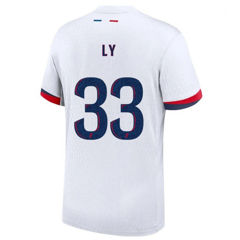 Danxen Hombre Camiseta Elijah Ly #33 Blanco Rojo 2ª Equipación 2025/26 La Camisa