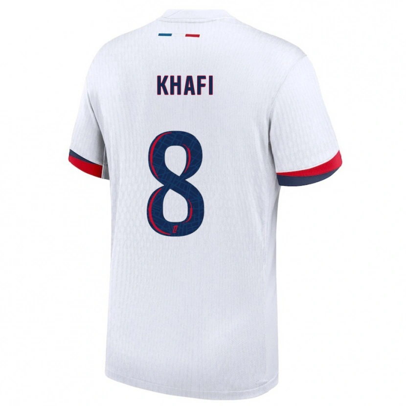 Danxen Hombre Camiseta Yanis Khafi #8 Blanco Rojo 2ª Equipación 2025/26 La Camisa