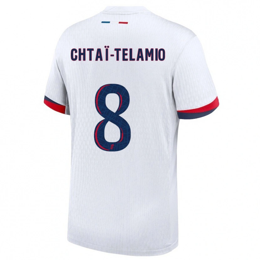 Danxen Hombre Camiseta Zayon Chtaï-Telamio #8 Blanco Rojo 2ª Equipación 2025/26 La Camisa