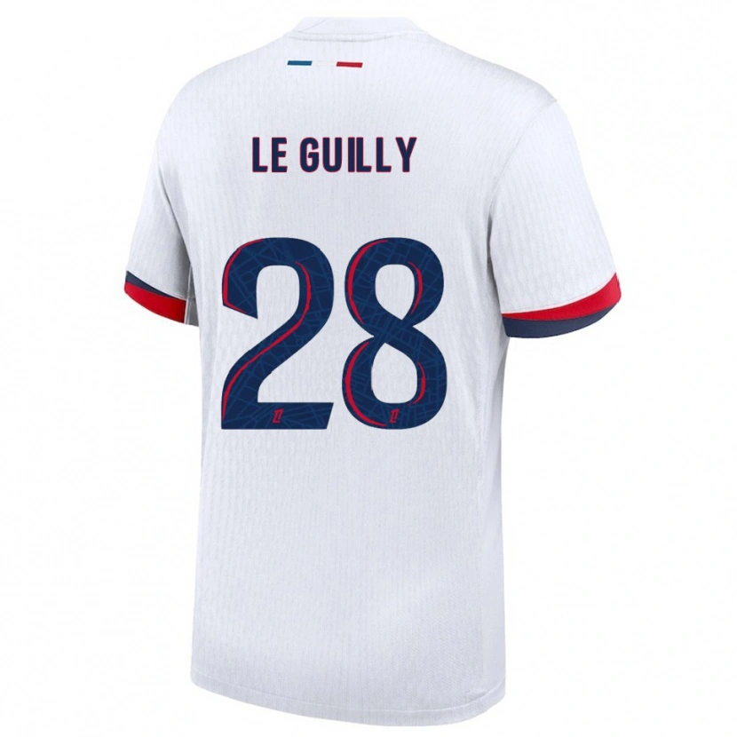 Danxen Hombre Camiseta Jade Le Guilly #28 Blanco Rojo 2ª Equipación 2025/26 La Camisa