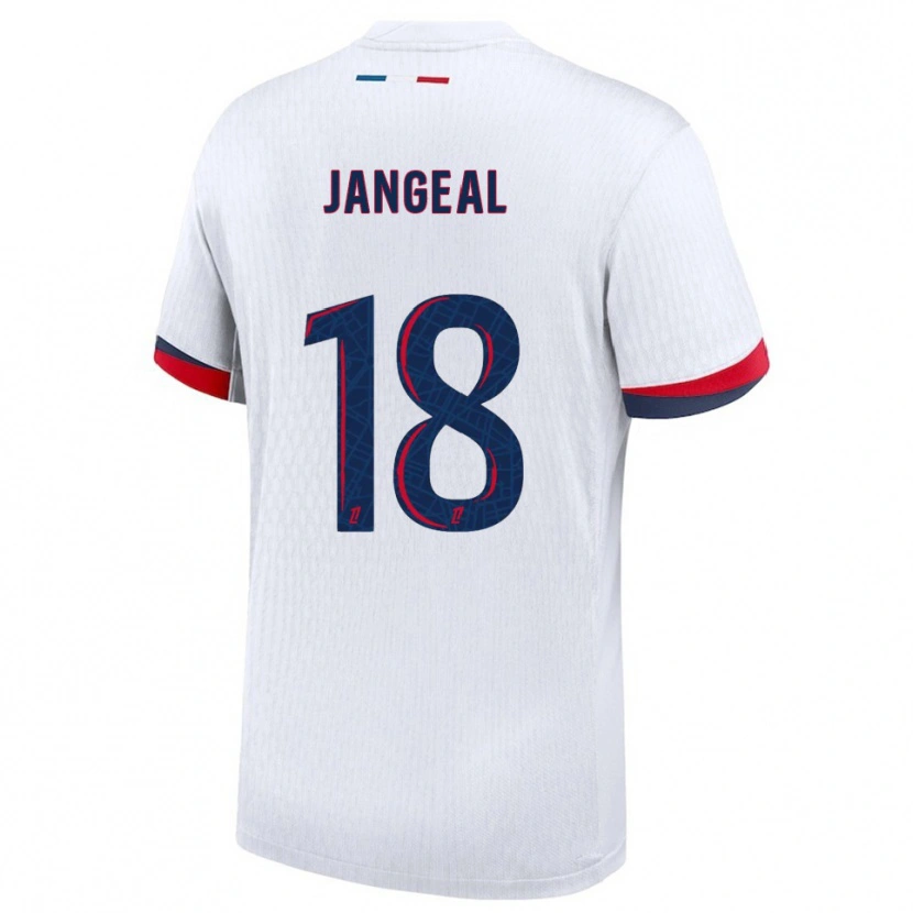 Danxen Hombre Camiseta Mathis Jangeal #18 Blanco Rojo 2ª Equipación 2025/26 La Camisa