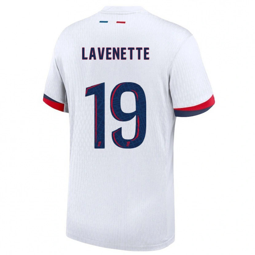 Danxen Hombre Camiseta Mathias Lavenette #19 Blanco Rojo 2ª Equipación 2025/26 La Camisa