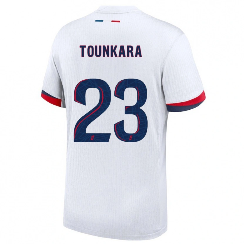Danxen Hombre Camiseta Aïssatou Tounkara #23 Blanco Rojo 2ª Equipación 2025/26 La Camisa