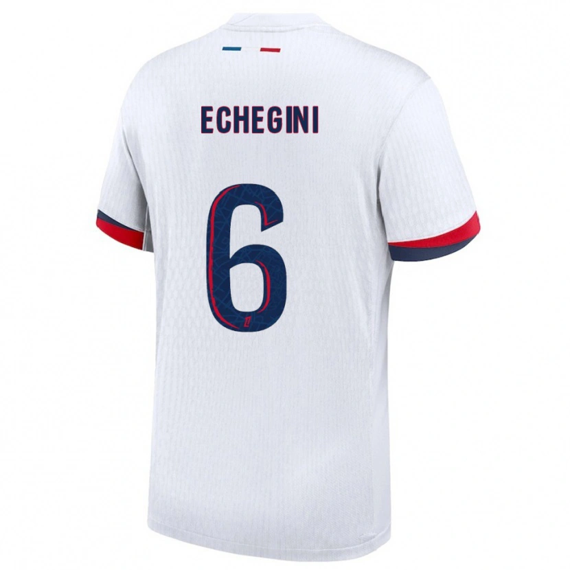 Danxen Hombre Camiseta Joe Echegini #6 Blanco Rojo 2ª Equipación 2025/26 La Camisa