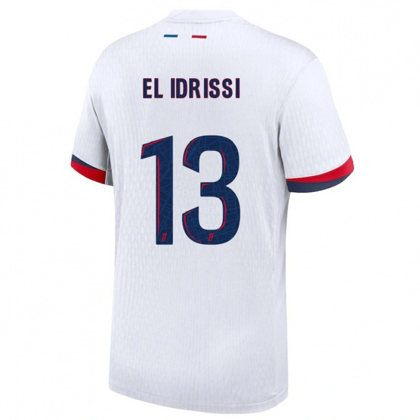 Danxen Hombre Camiseta Mohamed-Amine El Idrissi #13 Blanco Rojo 2ª Equipación 2025/26 La Camisa