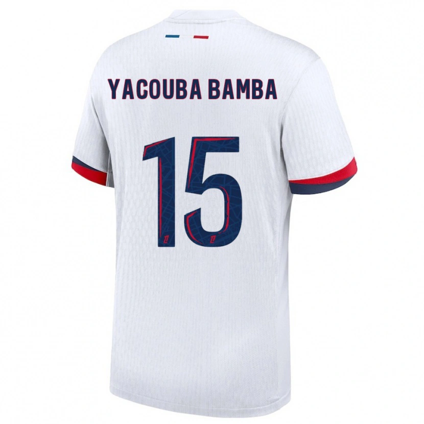 Danxen Hombre Camiseta Ben Yacouba Bamba #15 Blanco Rojo 2ª Equipación 2025/26 La Camisa