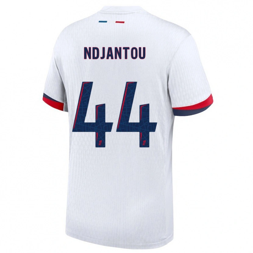 Danxen Hombre Camiseta Quentin Ndjantou #44 Blanco Rojo 2ª Equipación 2025/26 La Camisa