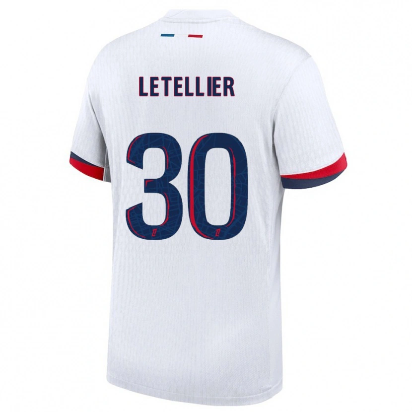 Danxen Hombre Camiseta Alexandre Letellier #30 Blanco Rojo 2ª Equipación 2025/26 La Camisa