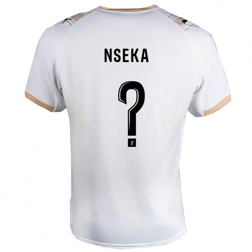 Danxen Hombre Camiseta Nelson Nseka #0 Blanco Negro 2ª Equipación 2025/26 La Camisa
