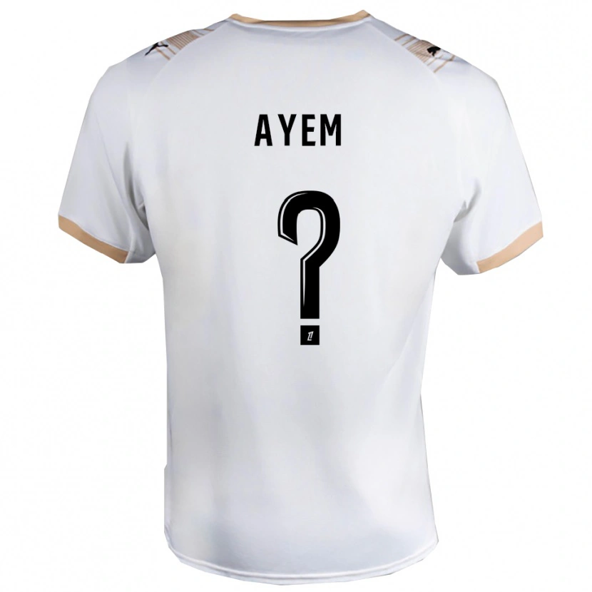 Danxen Hombre Camiseta Grégory Ayem #0 Blanco Negro 2ª Equipación 2025/26 La Camisa