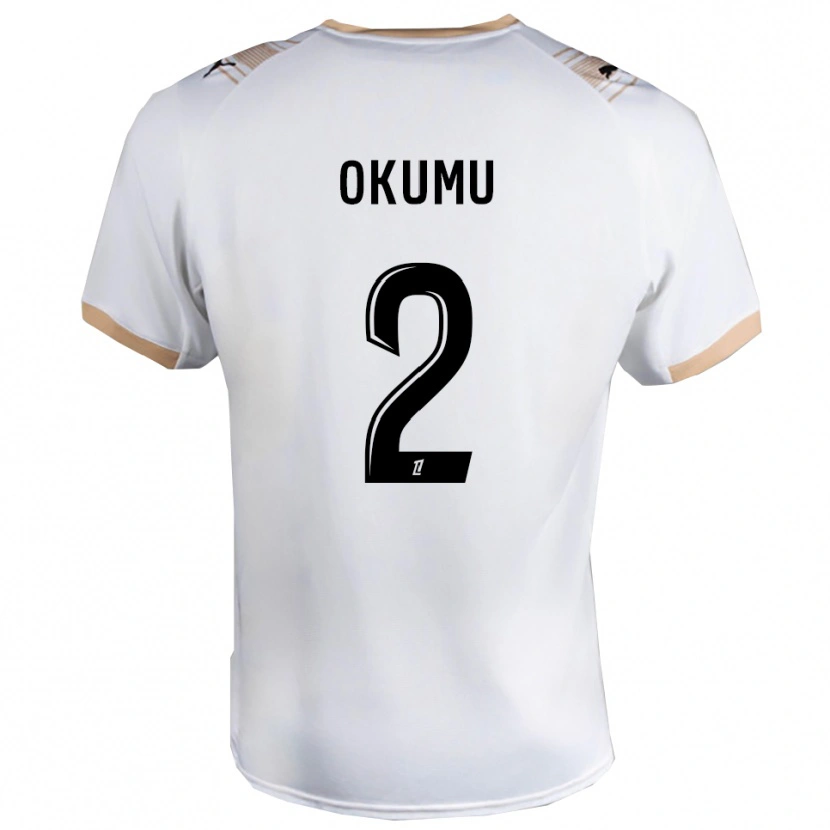 Danxen Hombre Camiseta Joseph Okumu #2 Blanco Negro 2ª Equipación 2025/26 La Camisa