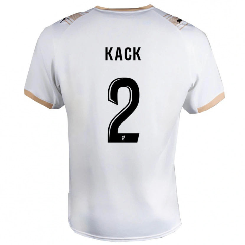 Danxen Hombre Camiseta Mathilde Kack #2 Blanco Negro 2ª Equipación 2025/26 La Camisa