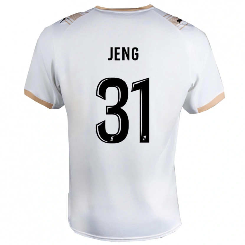 Danxen Hombre Camiseta Malcolm Jeng #31 Blanco Negro 2ª Equipación 2025/26 La Camisa