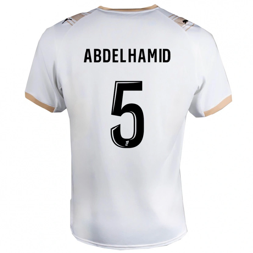 Danxen Hombre Camiseta Yunis Abdelhamid #5 Blanco Negro 2ª Equipación 2025/26 La Camisa
