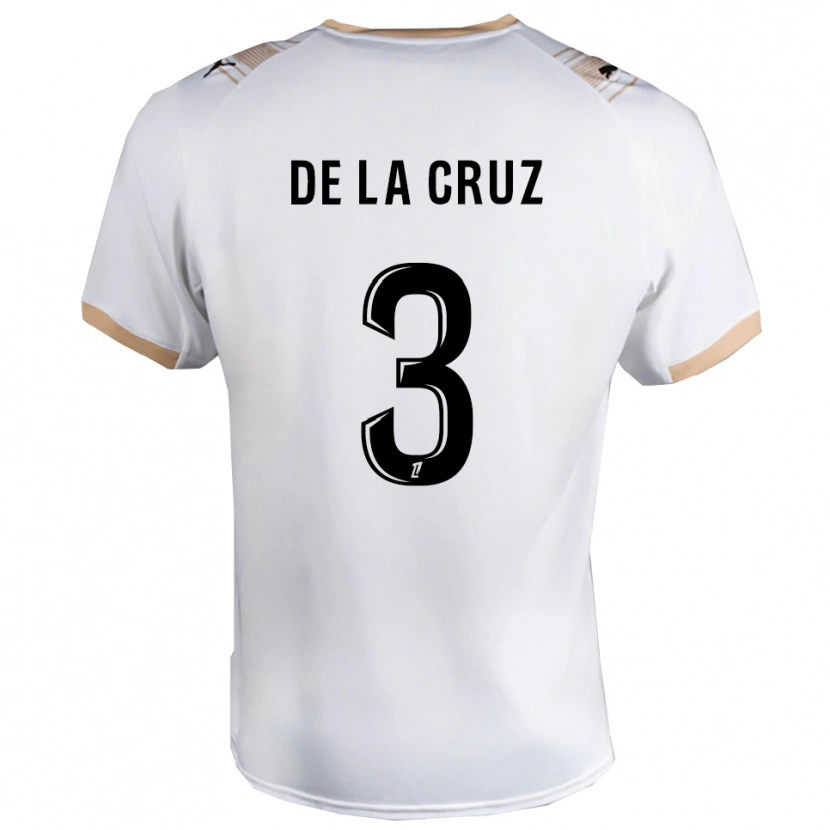 Danxen Hombre Camiseta Maiky De La Cruz #3 Blanco Negro 2ª Equipación 2025/26 La Camisa