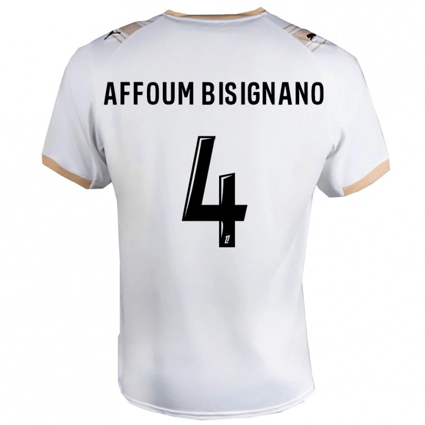 Danxen Hombre Camiseta Layan Affoum Bisignano #4 Blanco Negro 2ª Equipación 2025/26 La Camisa