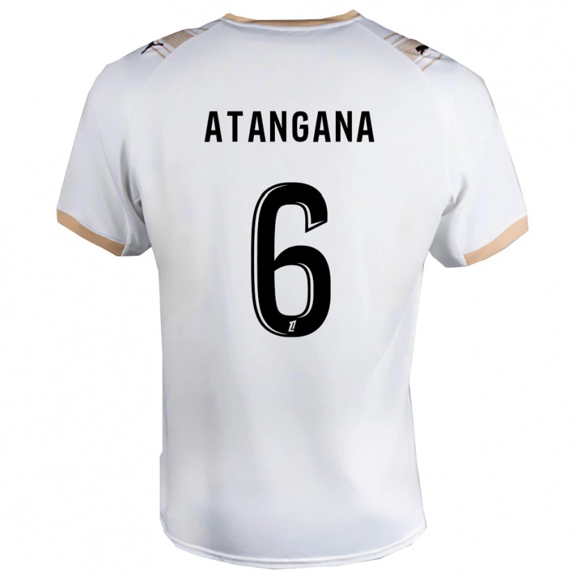 Danxen Hombre Camiseta Valentin Atangana #6 Blanco Negro 2ª Equipación 2025/26 La Camisa