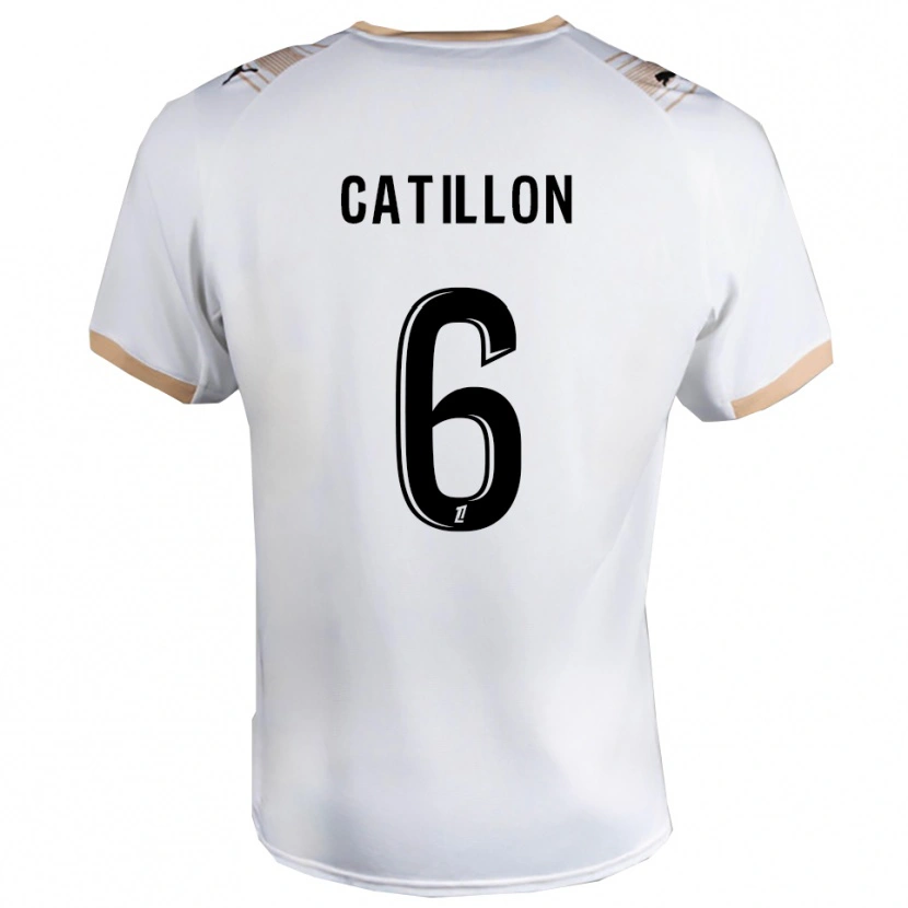 Danxen Hombre Camiseta Eithan Catillon #6 Blanco Negro 2ª Equipación 2025/26 La Camisa