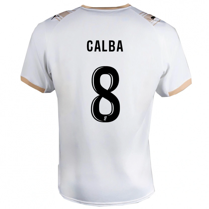 Danxen Hombre Camiseta Lucie Calba #8 Blanco Negro 2ª Equipación 2025/26 La Camisa